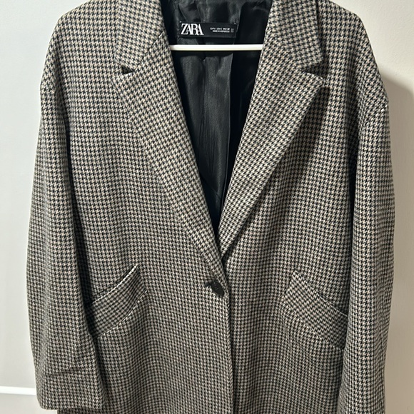 Zara blazer jacket size Large. Tan/brown/gray - Picture 5 of 5